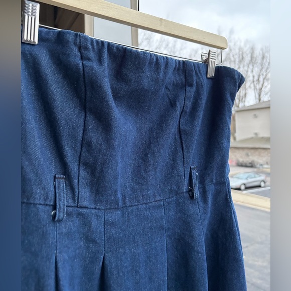 Seraphina Denim Maxi Dress Blue Top Elastic Waist Tube Casual Chic L $170 - Picture 6 of 12